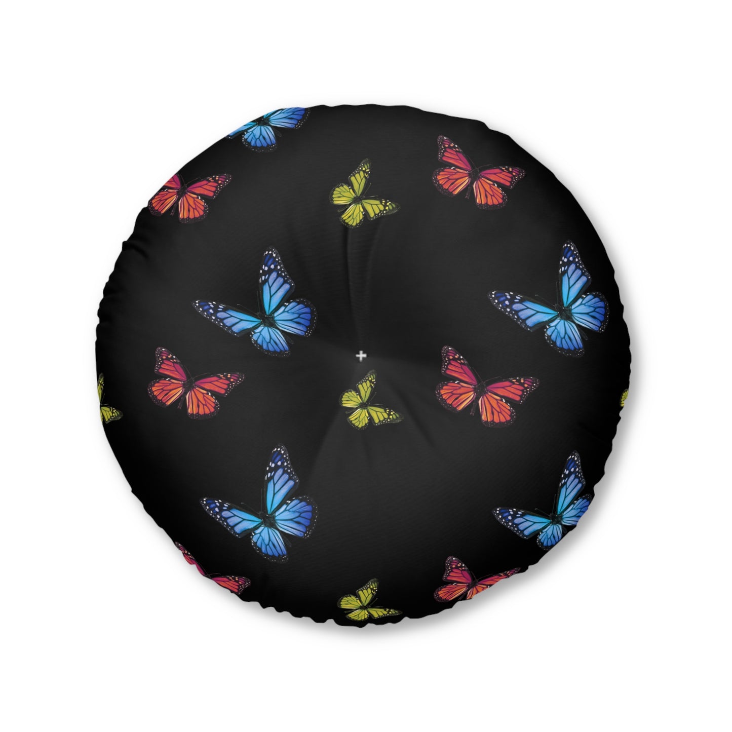 Butterfly Tufted Floor Pillow, Round