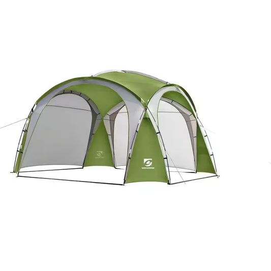 Green Large Sun Shelter for 9-People to 12-People UPF50+ Portable Beach Sunshade Tent with Carry Bag