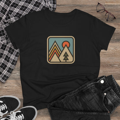 Pinetree Retro Mountain Graphic Tee — Women's Adventure Nature T-Shirt