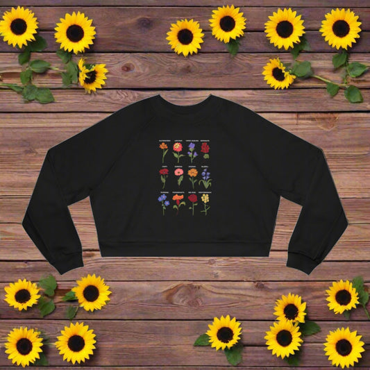 The Flower Chart Women's Cropped Fleece Pullover