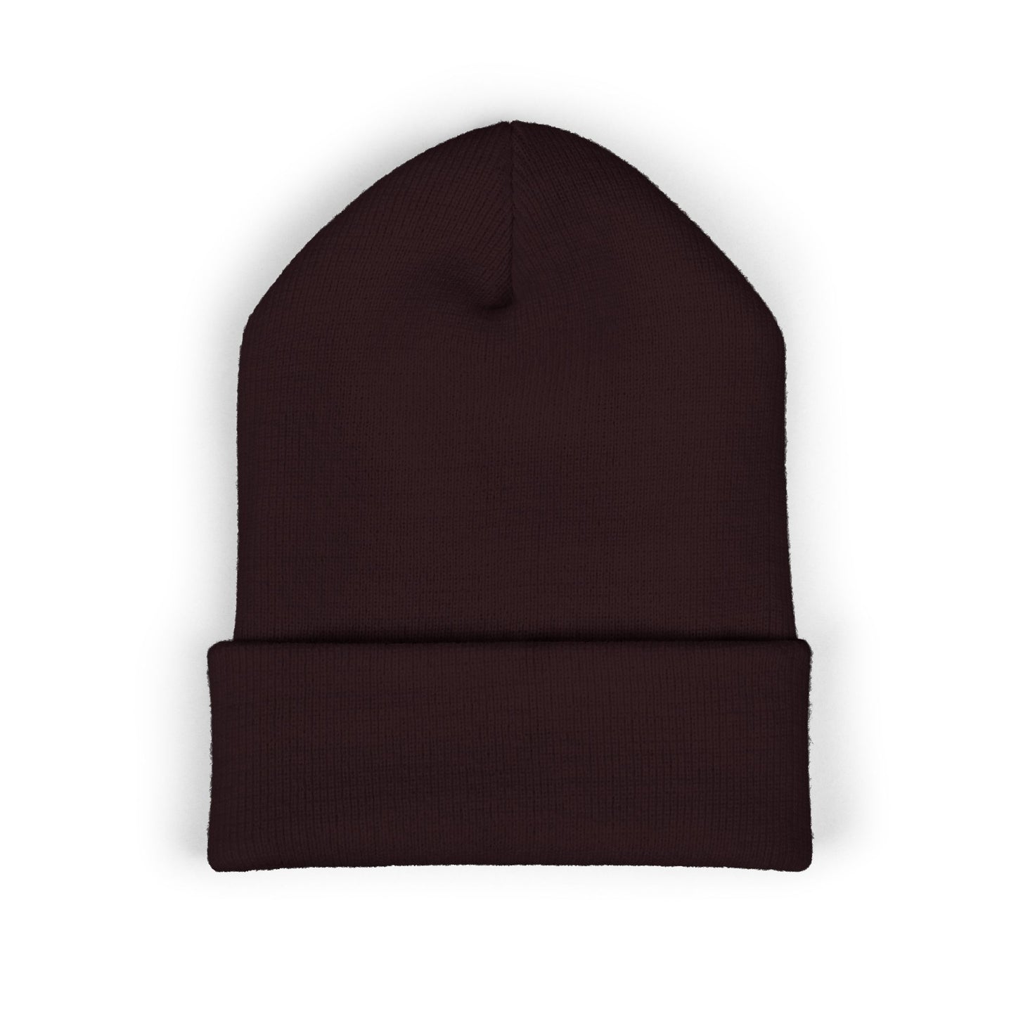 Bigfoot Mountain Embroidered Sunset Beanie — Classic Cuffed Knit Hat