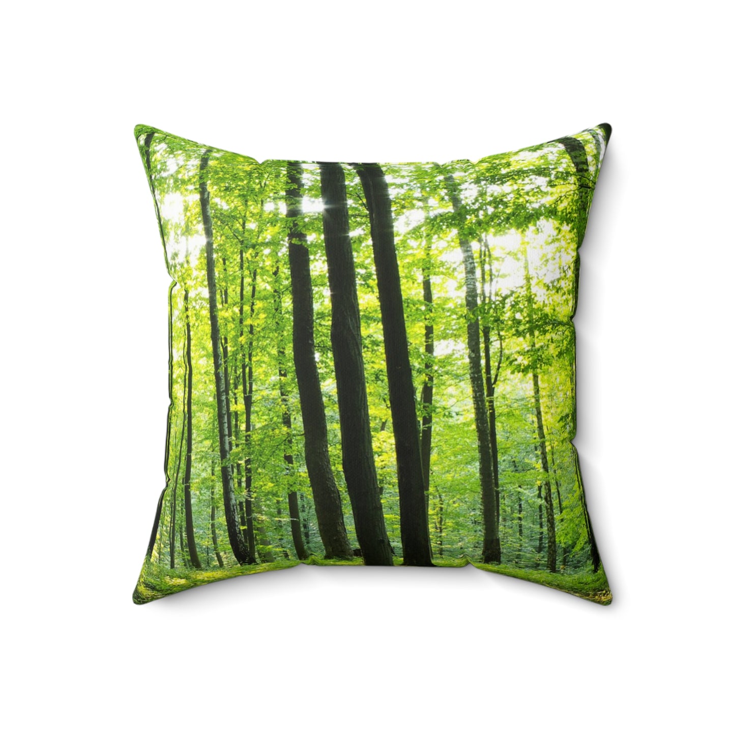 Sunrise Forest Spun Polyester Square Pillow