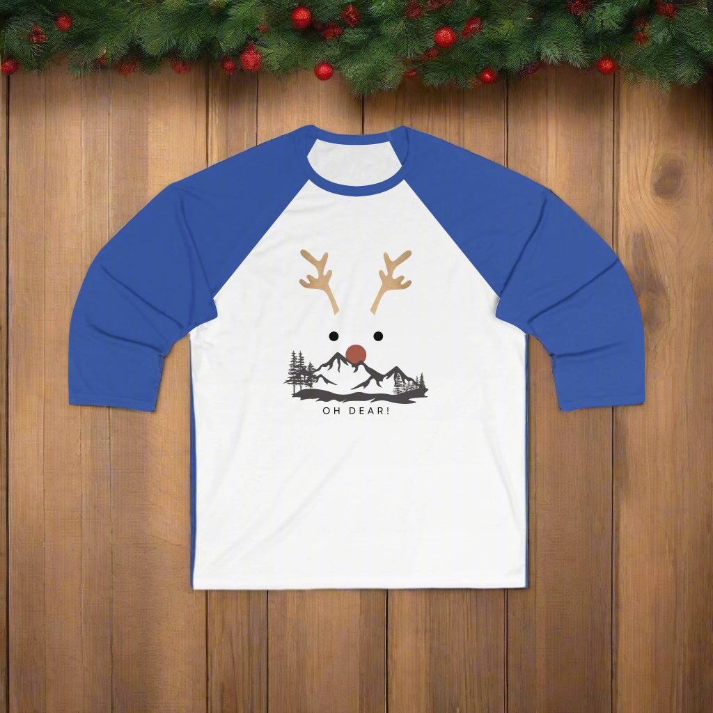 Christmas Deer Baseball Tee