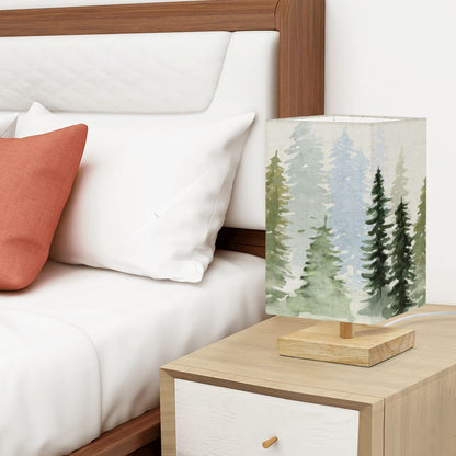 Forest Trees Square Table Lamp