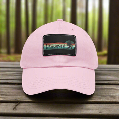 Bigfoot Believe - Hat with Leather Rectangle Patch