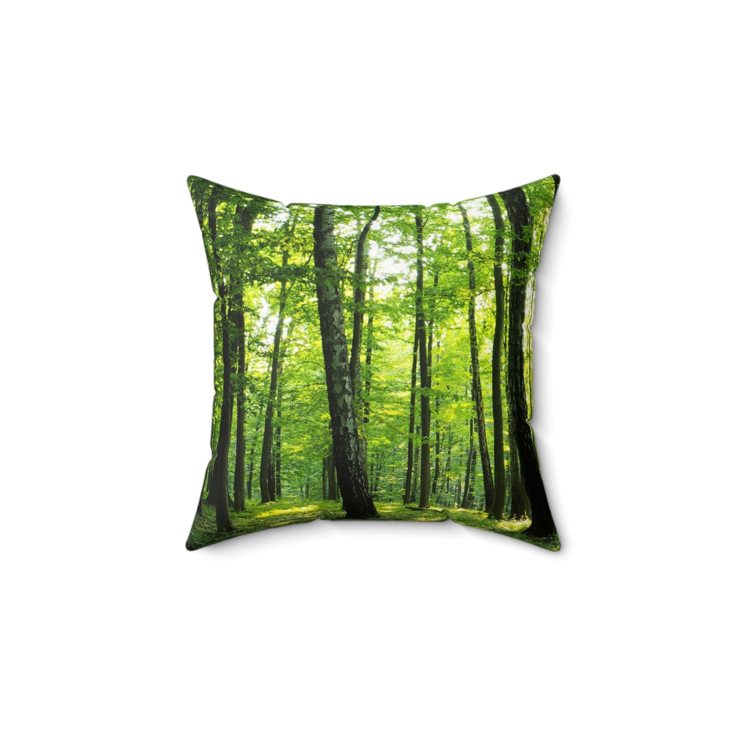 Sunrise Forest Spun Polyester Square Pillow