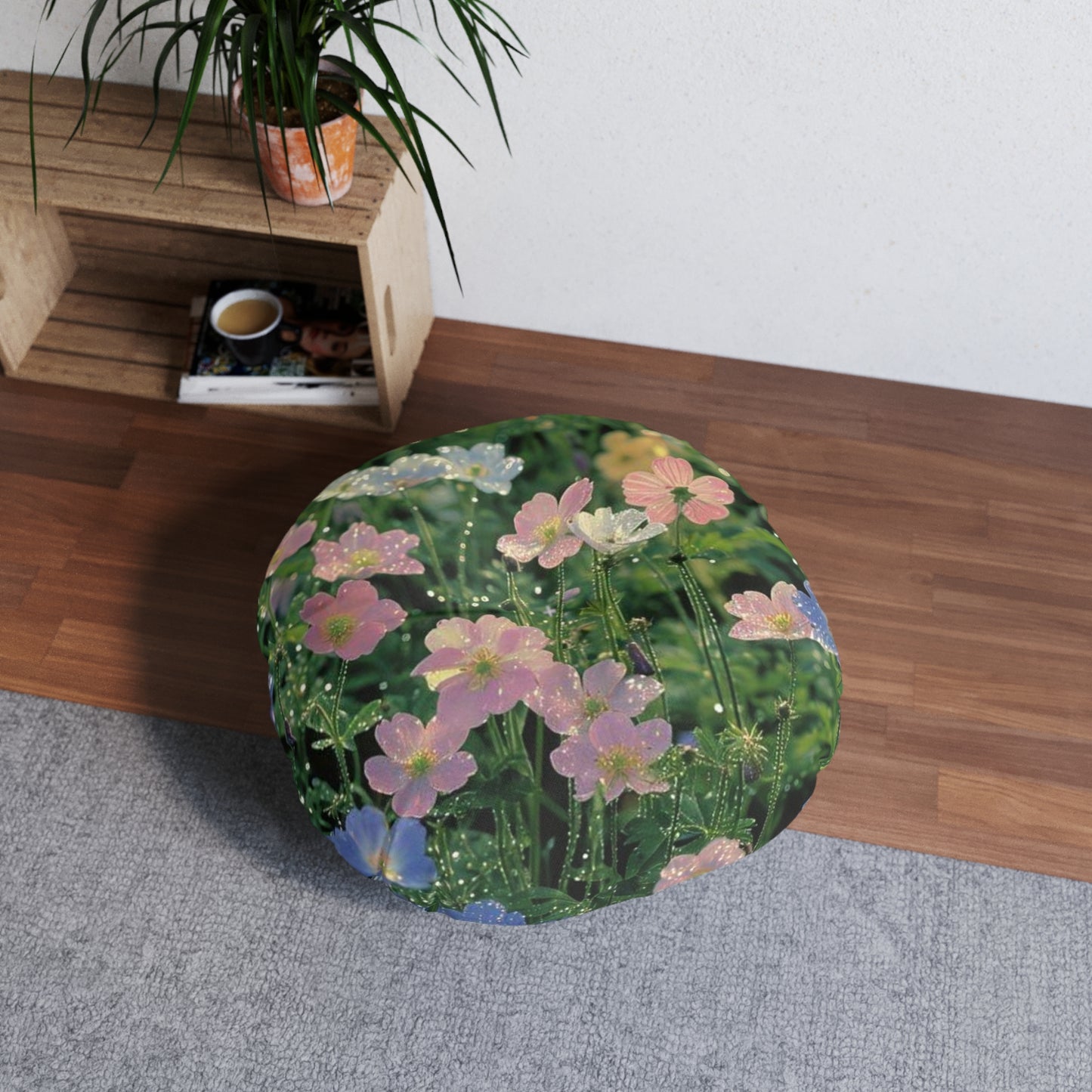 Petals Tufted Floor Pillow, Round