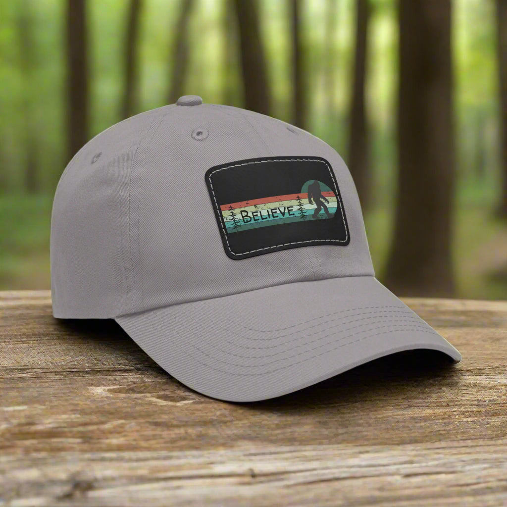 Bigfoot Believe - Hat with Leather Rectangle Patch