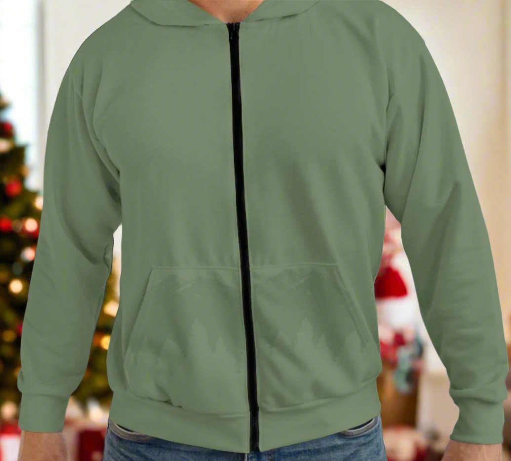 Green Mountain Shadow Zip Hoodie