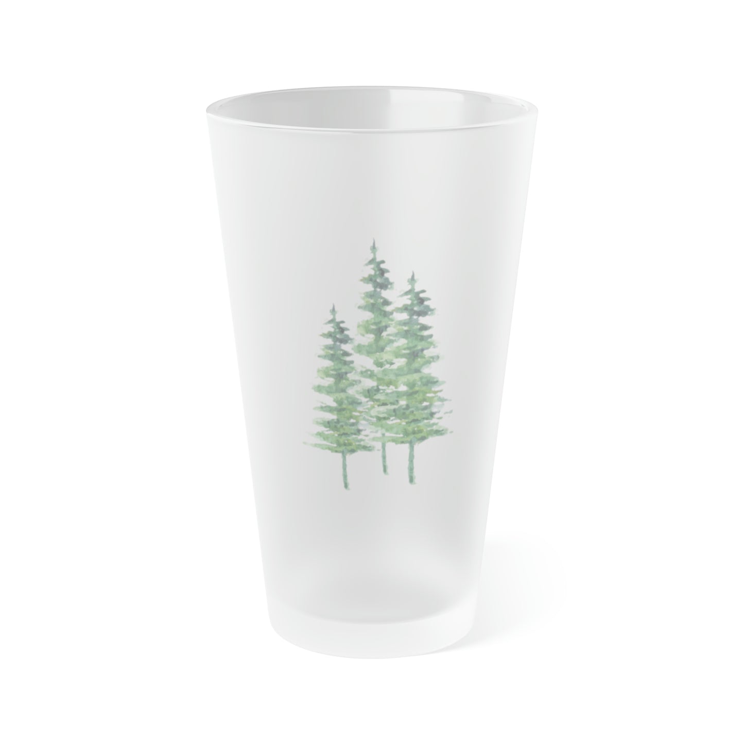 Pine Trees Frosted Pint Glass, 16oz