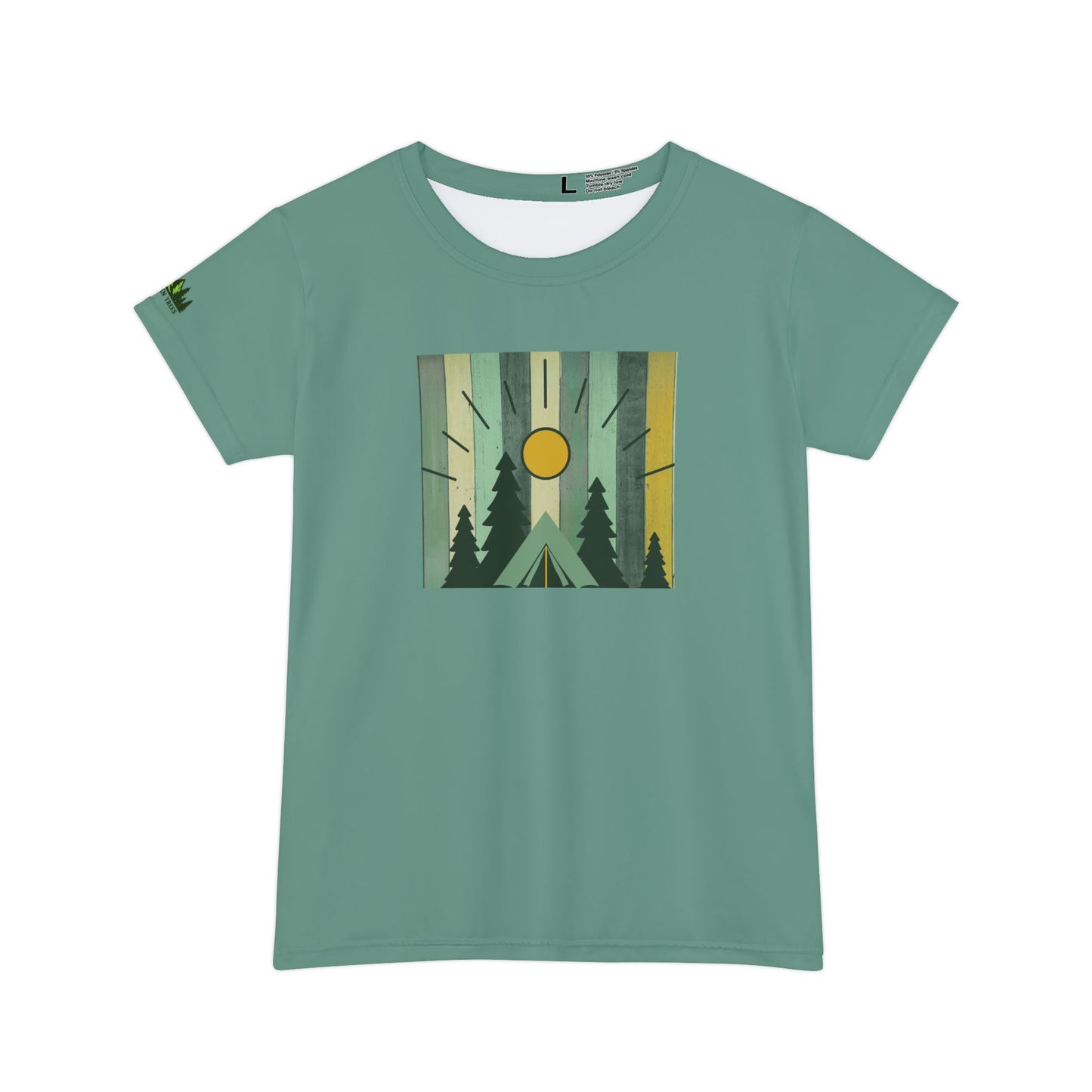 Women's Forest Sunrise Tee — Vintage Camping Graphic Shirt