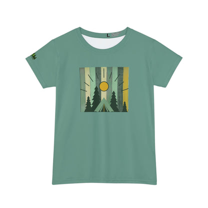 Women's Forest Sunrise Tee — Vintage Camping Graphic Shirt