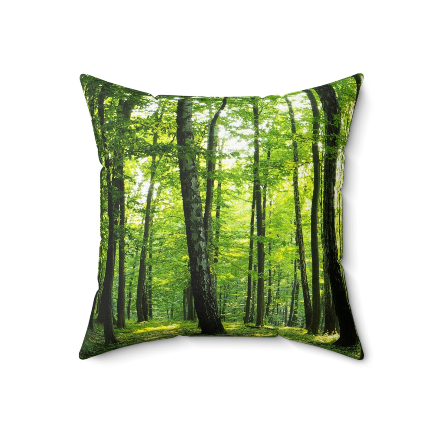 Sunrise Forest Spun Polyester Square Pillow