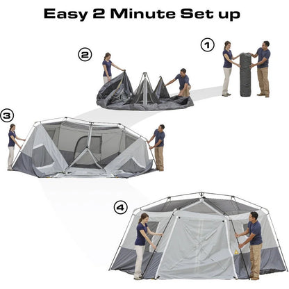 WMT-171582 17 X 15 11-Person Instant Hexagon Cabin Tent