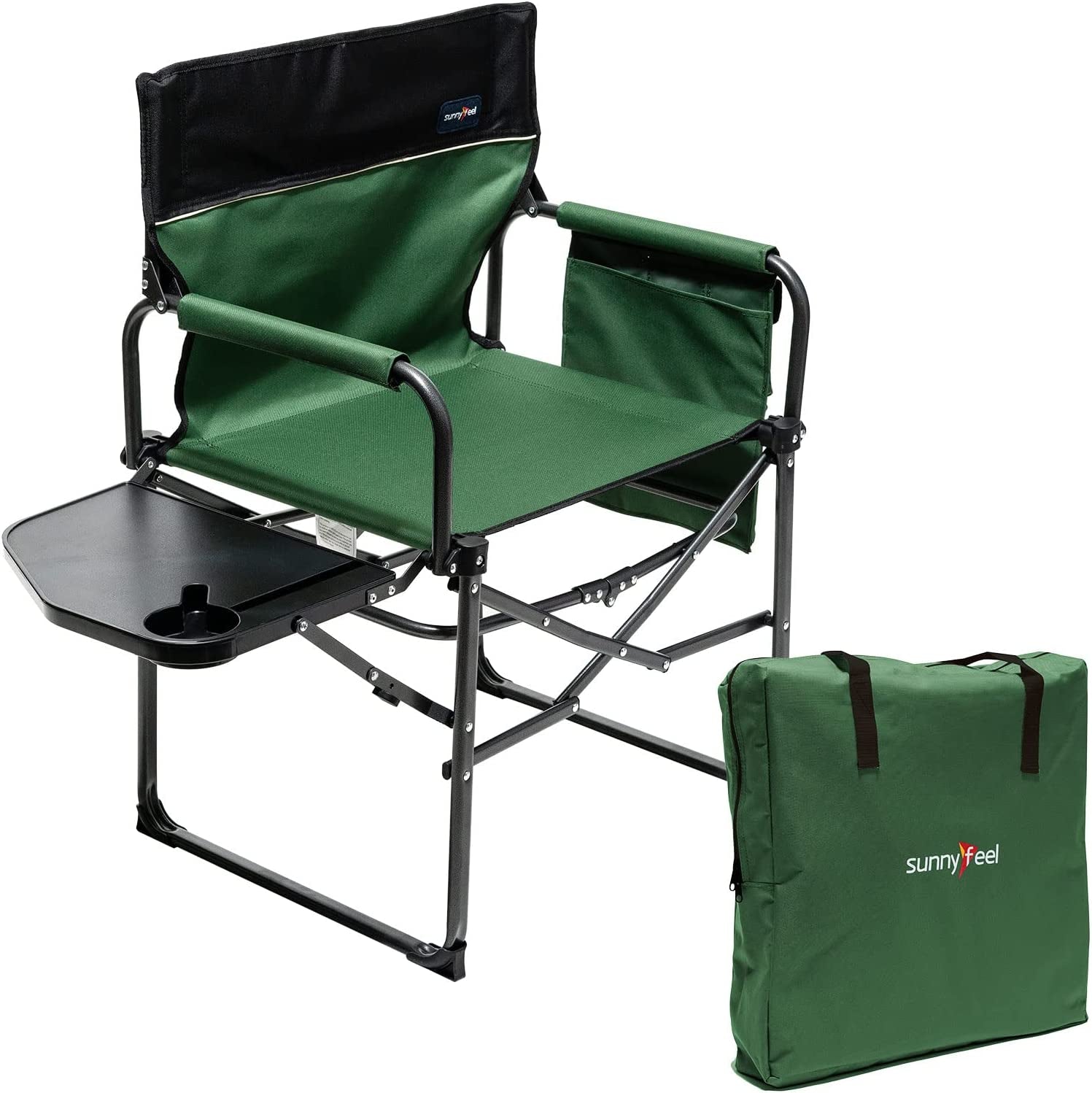 Camping Directors Chair, Heavy Duty,Oversized Portable Folding Chair with Side Table, Pocket for Beach, Fishing,Trip,Picnic,Lawn,Concert Outdoor Foldable Camp Chairs