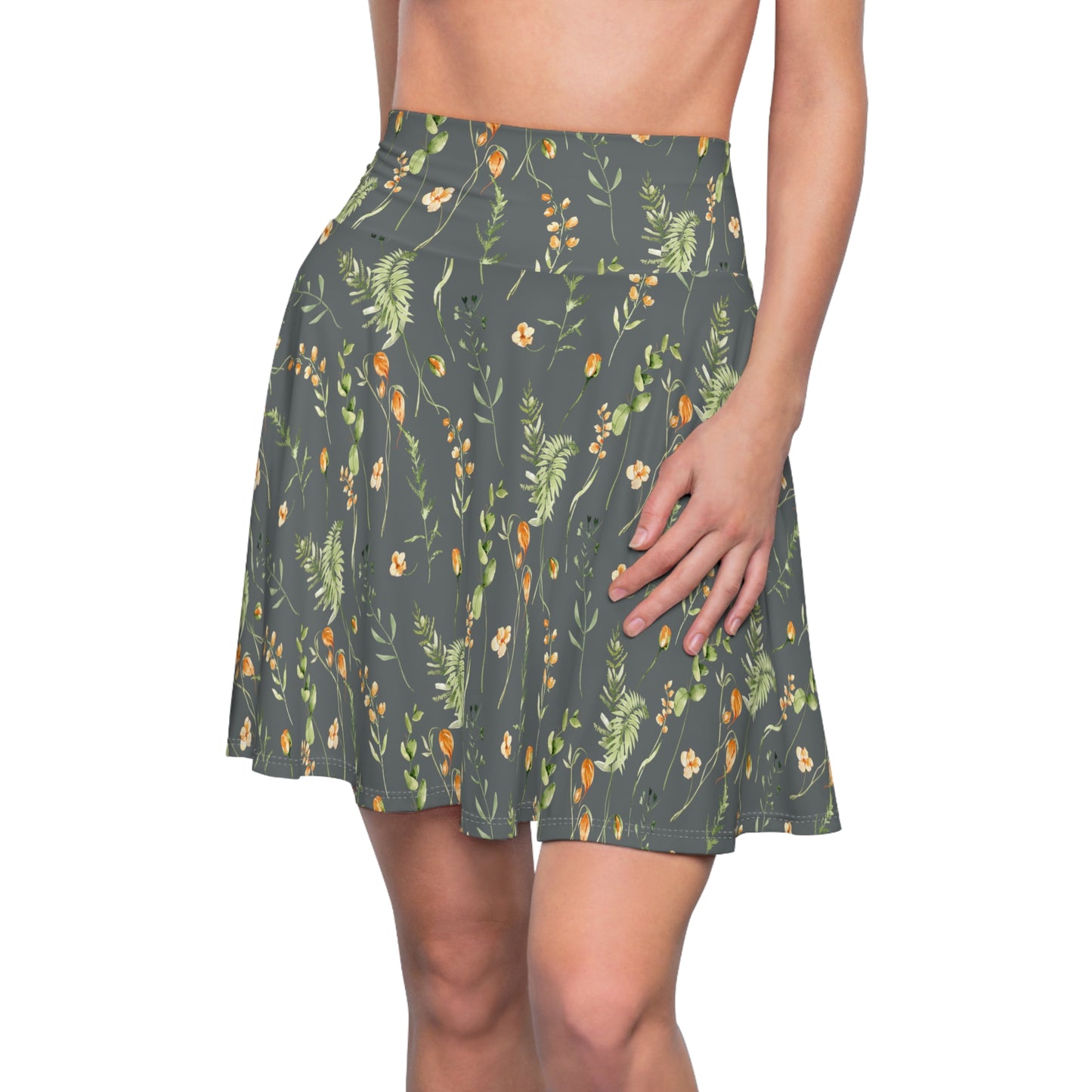 Grey Flower Women's Skirt