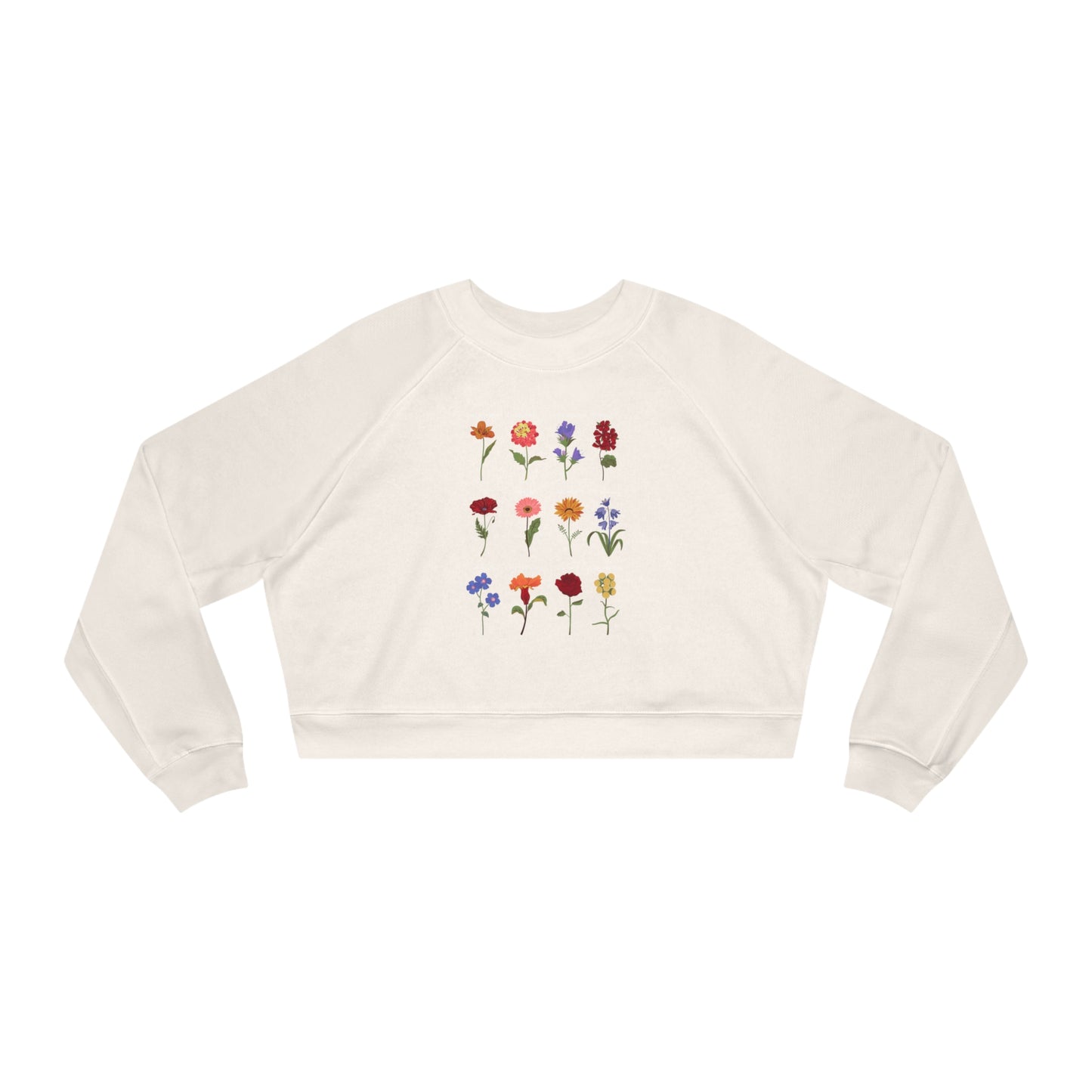 The Flower Chart Women's Cropped Fleece Pullover