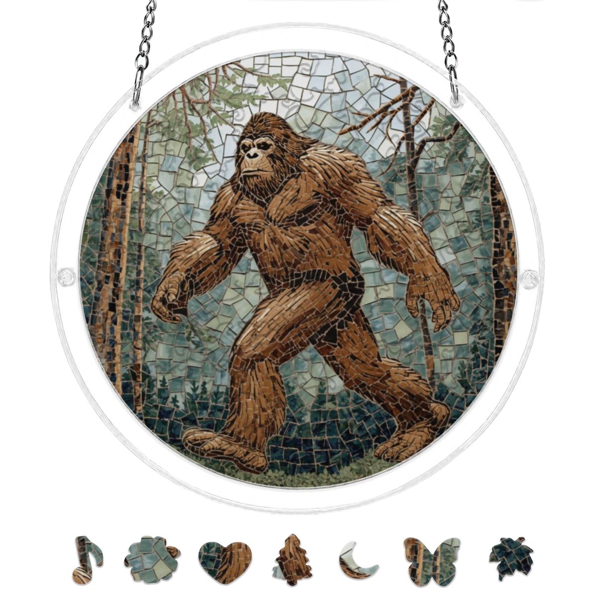 Bigfoot Mosaic Acrylic Puzzle Suncatcher