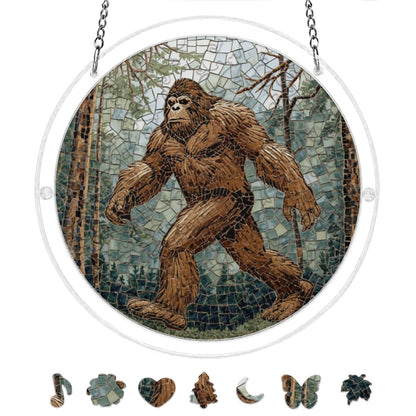 Bigfoot Mosaic Acrylic Puzzle Suncatcher