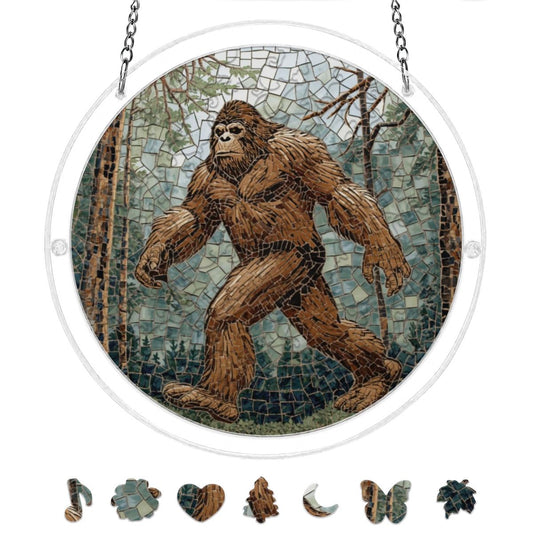 Bigfoot Mosaic Acrylic Puzzle Suncatcher