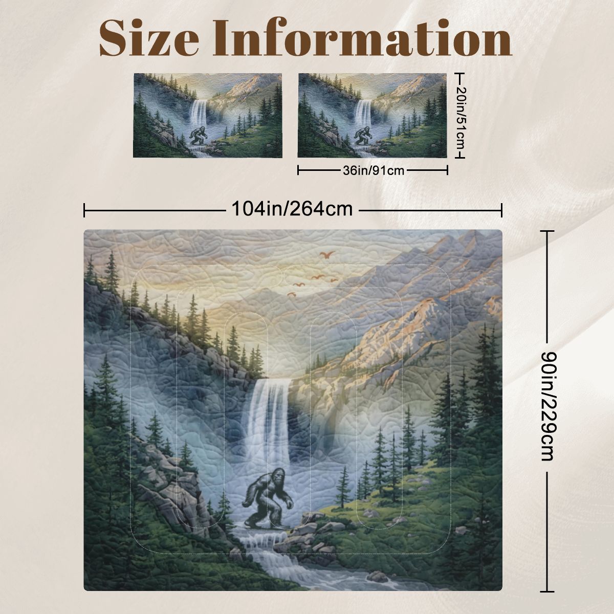 Bigfoot Waterfall King Comforter - 3 PCS Set