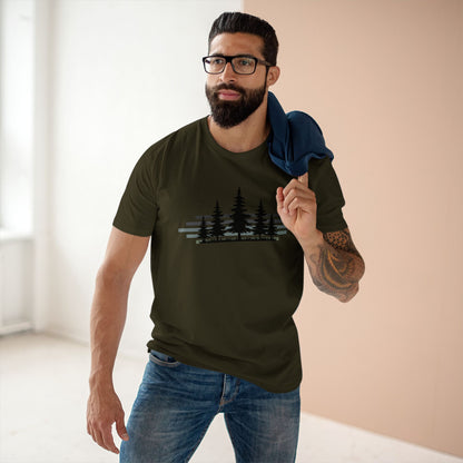 Forest Silhouette Tee — Pine Tree Graphic Shirt for Outdoor Lovers