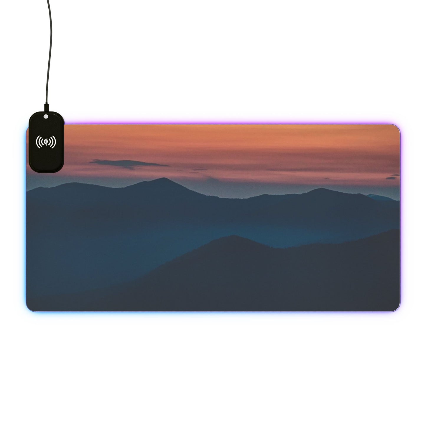 Mountain Horizon LED Gaming Mouse Pad, Wireless Charging