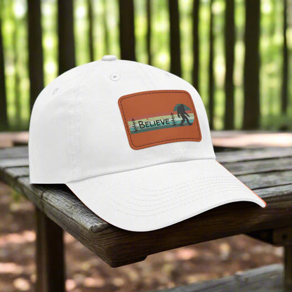 Bigfoot Believe - Hat with Leather Rectangle Patch