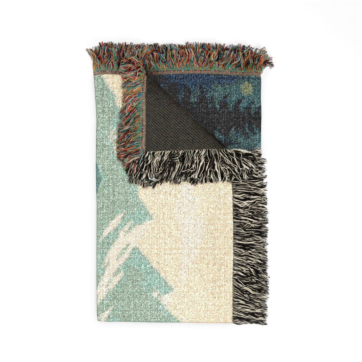 Bigfoot Mountain Woven Blanket — Sasquatch Scenic Throw for Camping & Cabin Décor