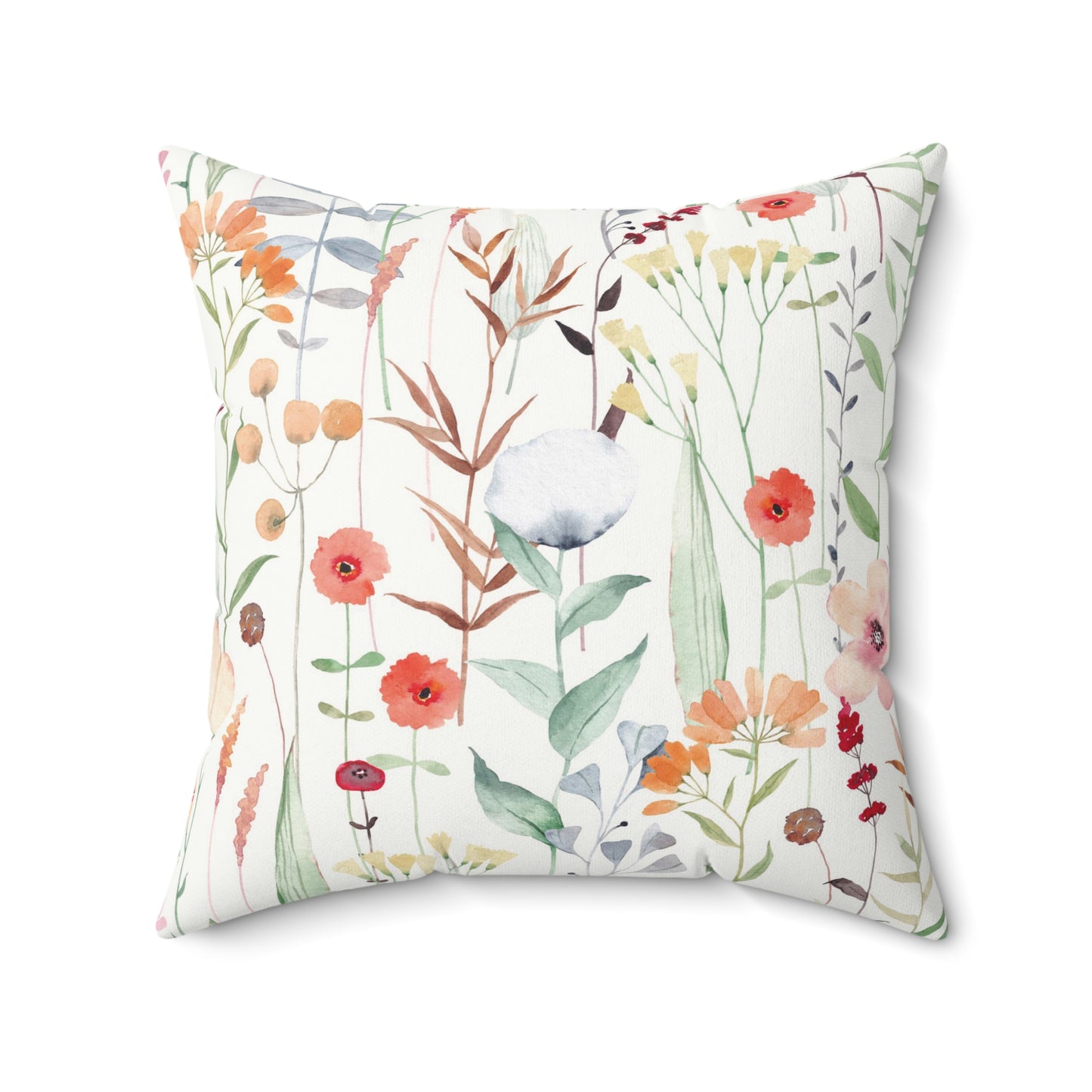 Spring Flowers Spun Polyester Square Pillow