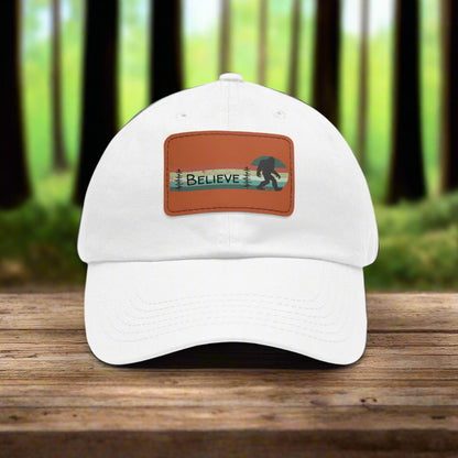 Bigfoot Believe - Hat with Leather Rectangle Patch