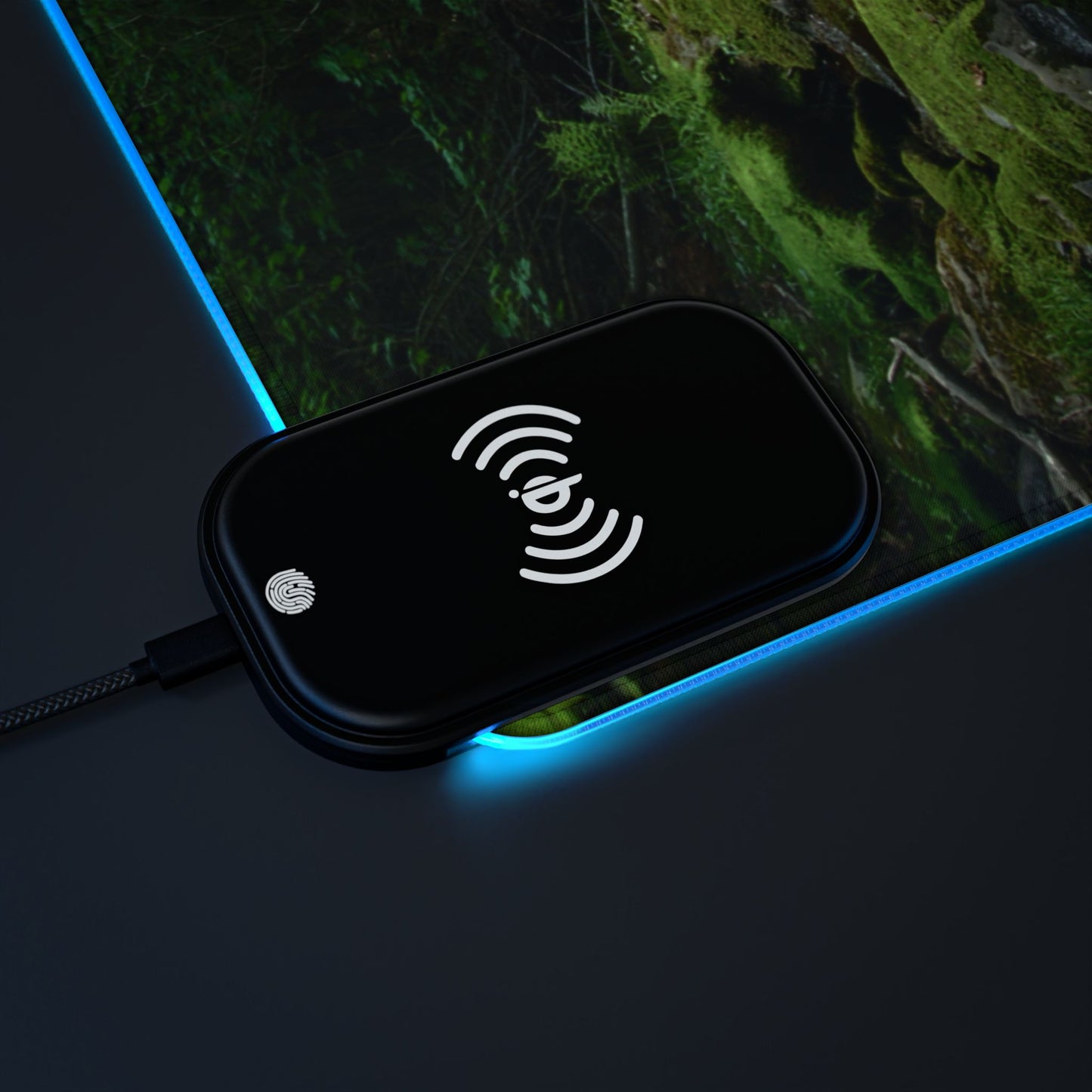 Walk In The Woods LED Gaming Mouse Pad, Wireless Charging