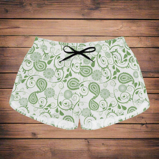 Green Paisley Women's Casual Shorts