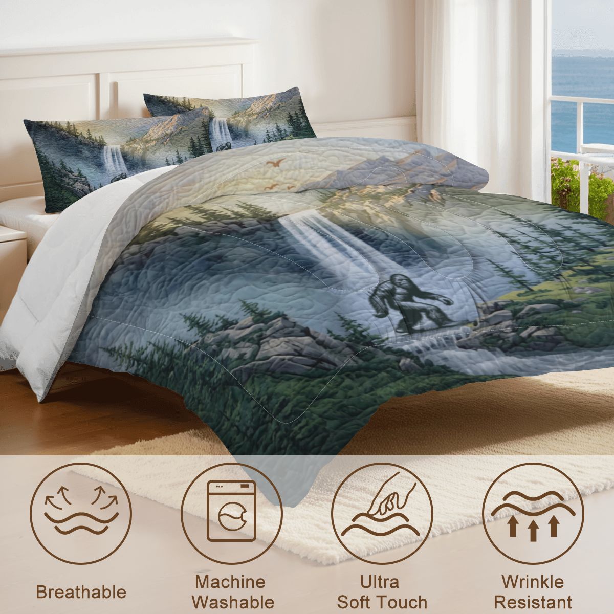 Bigfoot Waterfall King Comforter - 3 PCS Set