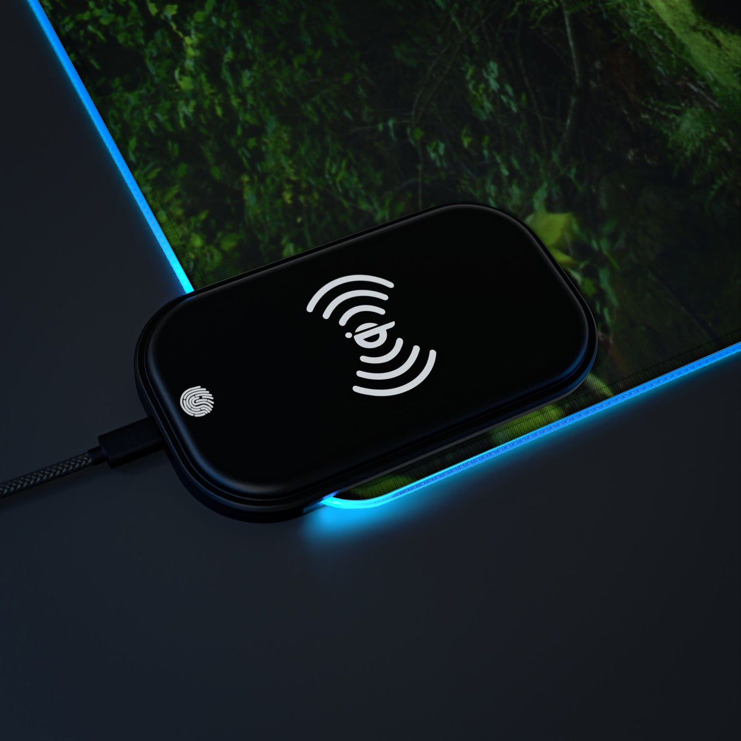 Walk In The Woods LED Gaming Mouse Pad, Wireless Charging