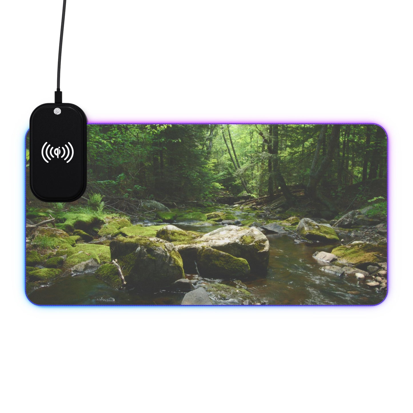 Walk In The Woods LED Gaming Mouse Pad, Wireless Charging