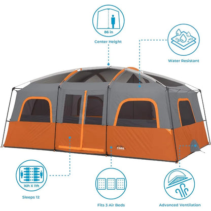 Large Multi Room Cabin Tent - 10 Person / 11 Person / 12 Person