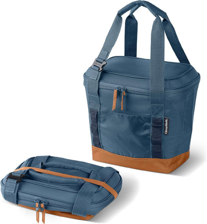 Tahoe Collapsible Cooler Bag, 18 Can Capacity, Dusty Teal Striped