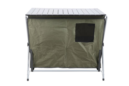 Camping Table, Gray, 34.2"Wx19.6"Dx31.5"H, New