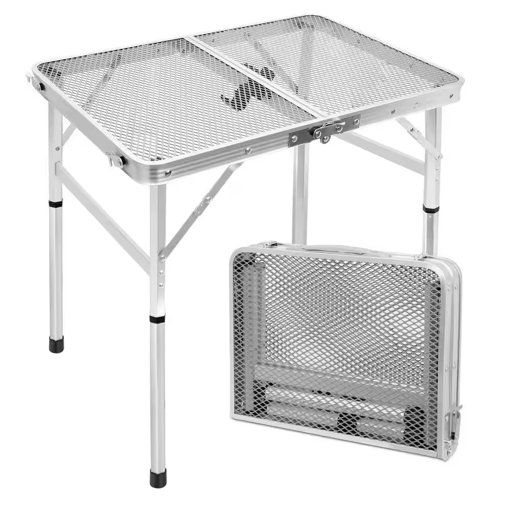 23.6 In. L X 15.8 In. W Black Rectangular Metal Outdoor Portable Folding Picnic Tables for Easy Storage, Small Size
