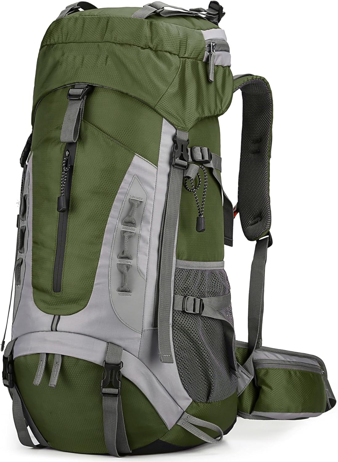 75L Hiking Backpack with Rain Cover Waterproof Camping Backpack Shoes Warehouse for Men Women, Frameless