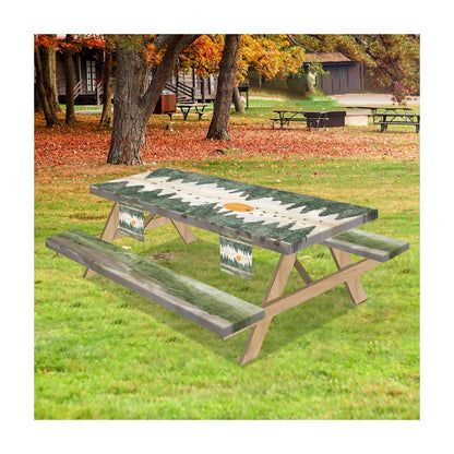 Camping Pines Outdoor Picnic Table Cover with Bench Covers (3 Pcs Set)