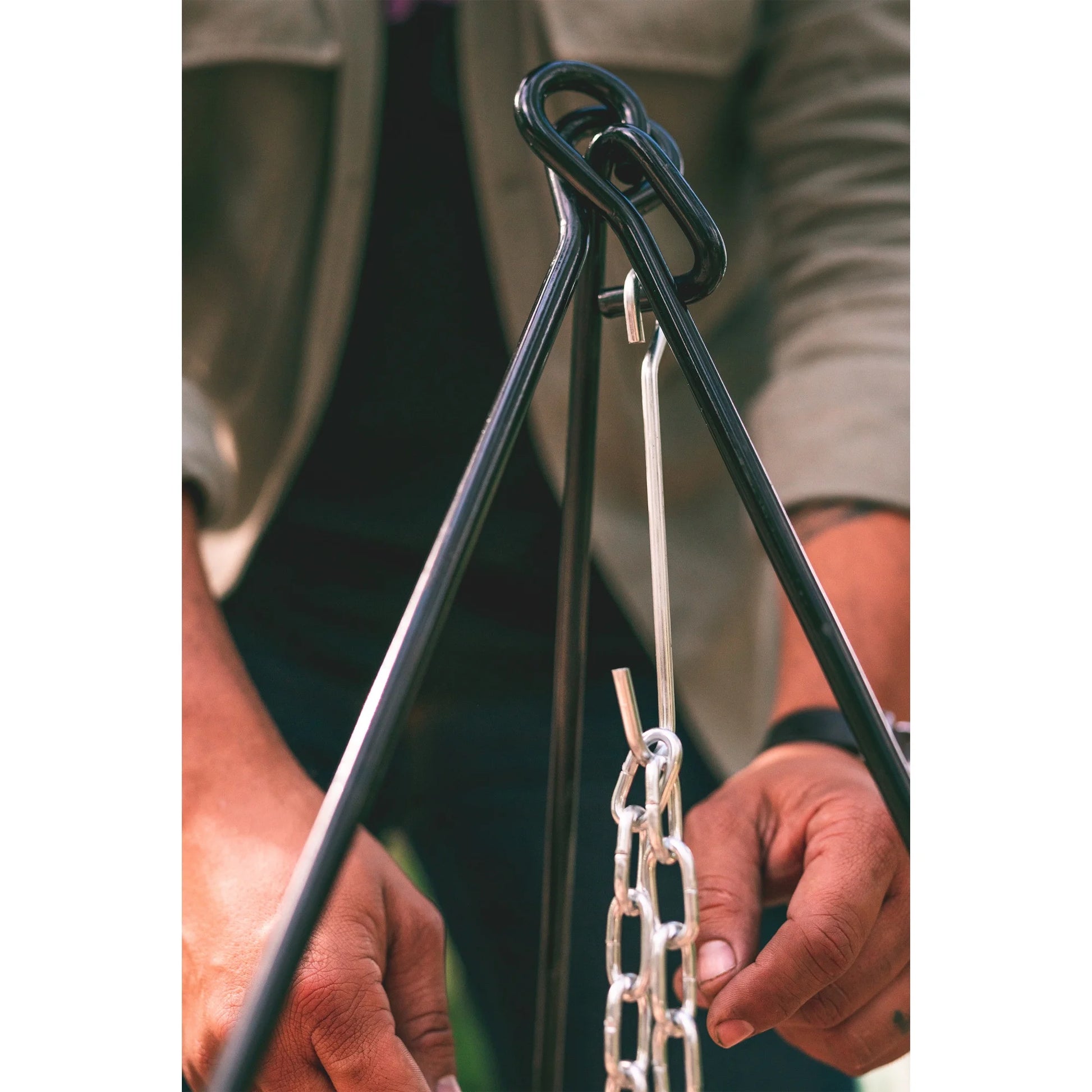 Heavy-Duty Steel Cooking Tripod