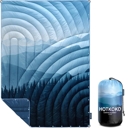Camping Blanket,Lightweight Puffy Printed Camping Blanket Packable Outdoor Blanket for Camping,Traveling, Stadium, Hiking, Picnics
