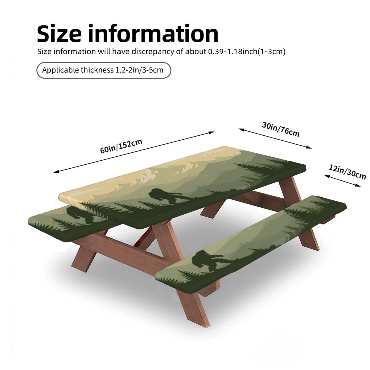 Bigfoot Picnic Table Cover with Bench Covers 5FT