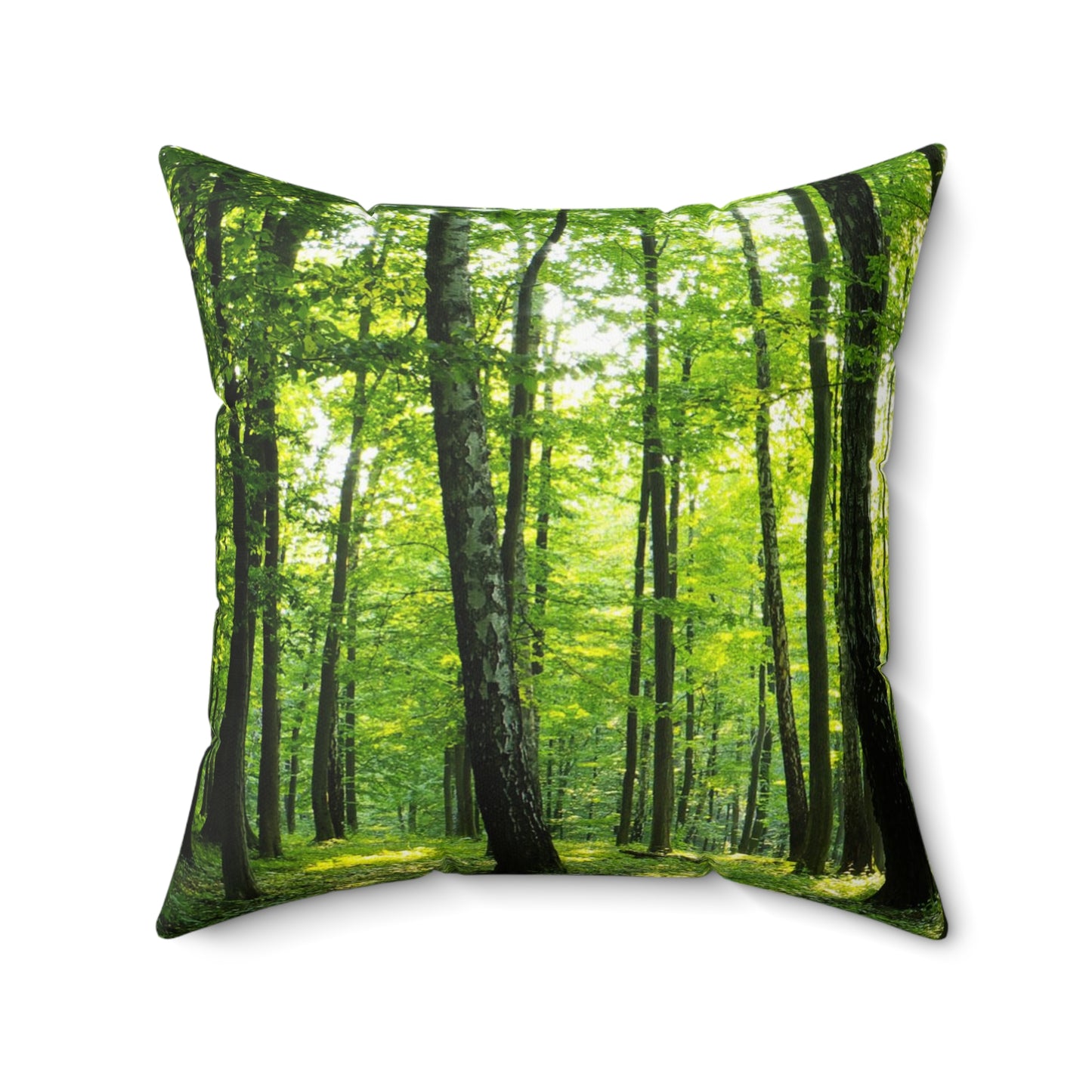 Sunrise Forest Spun Polyester Square Pillow