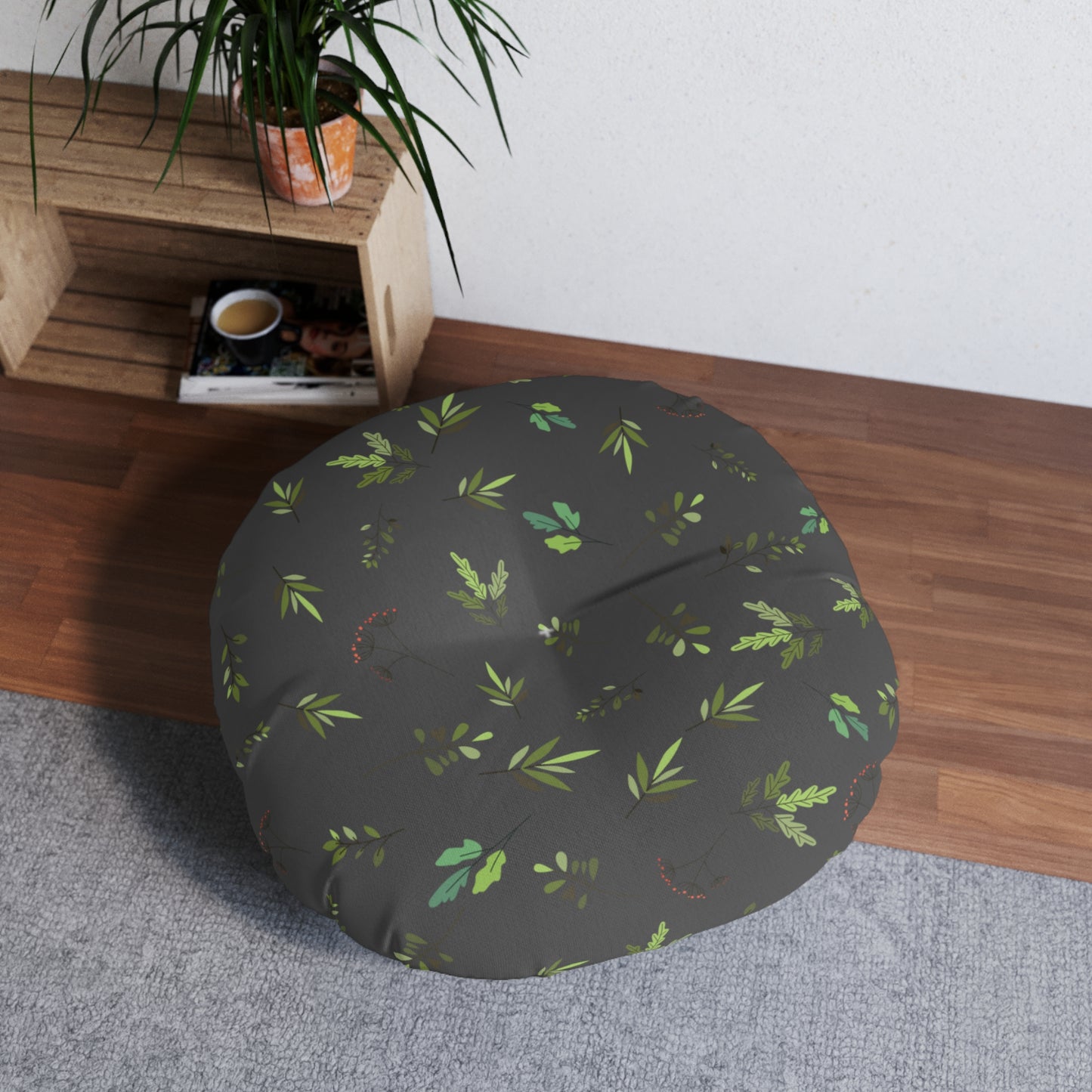 Green Leaves Floor Pillow