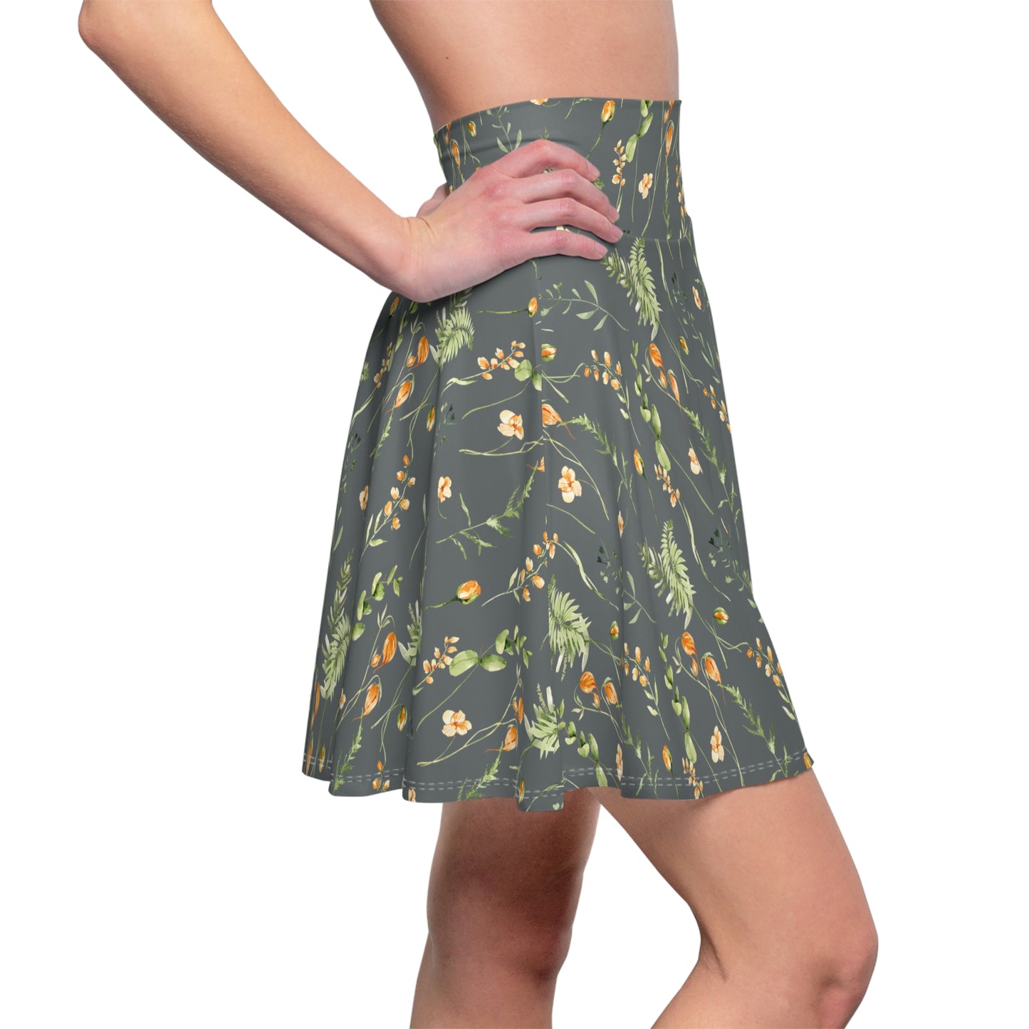 Grey Flower Women's Skirt