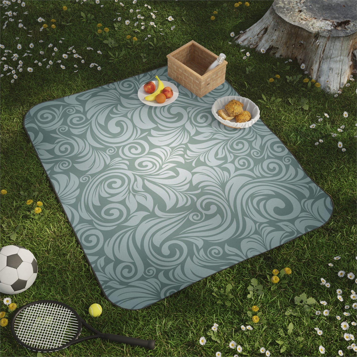 Mint Sway Picnic Blanket