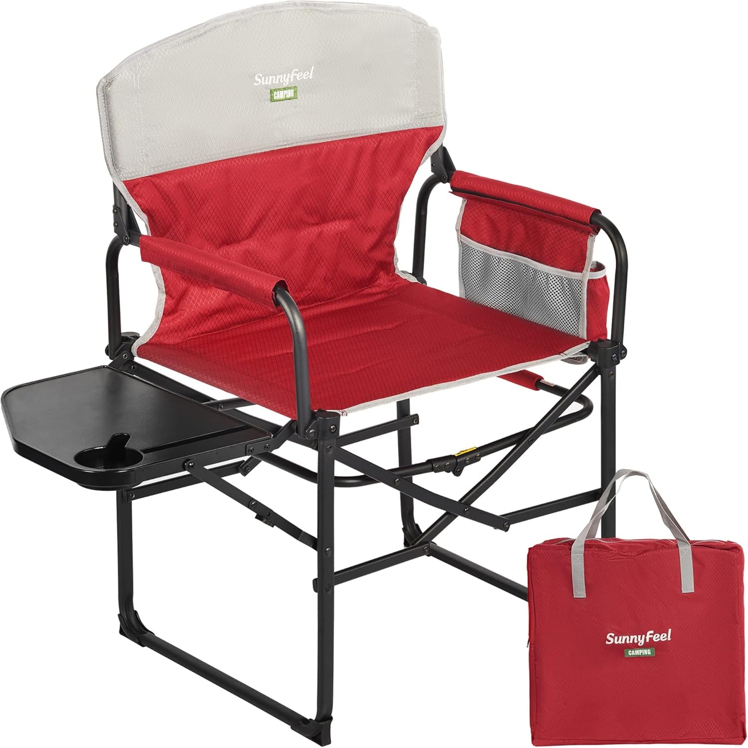 Camping Directors Chair, Heavy Duty,Oversized Portable Folding Chair with Side Table, Pocket for Beach, Fishing,Trip,Picnic,Lawn,Concert Outdoor Foldable Camp Chairs